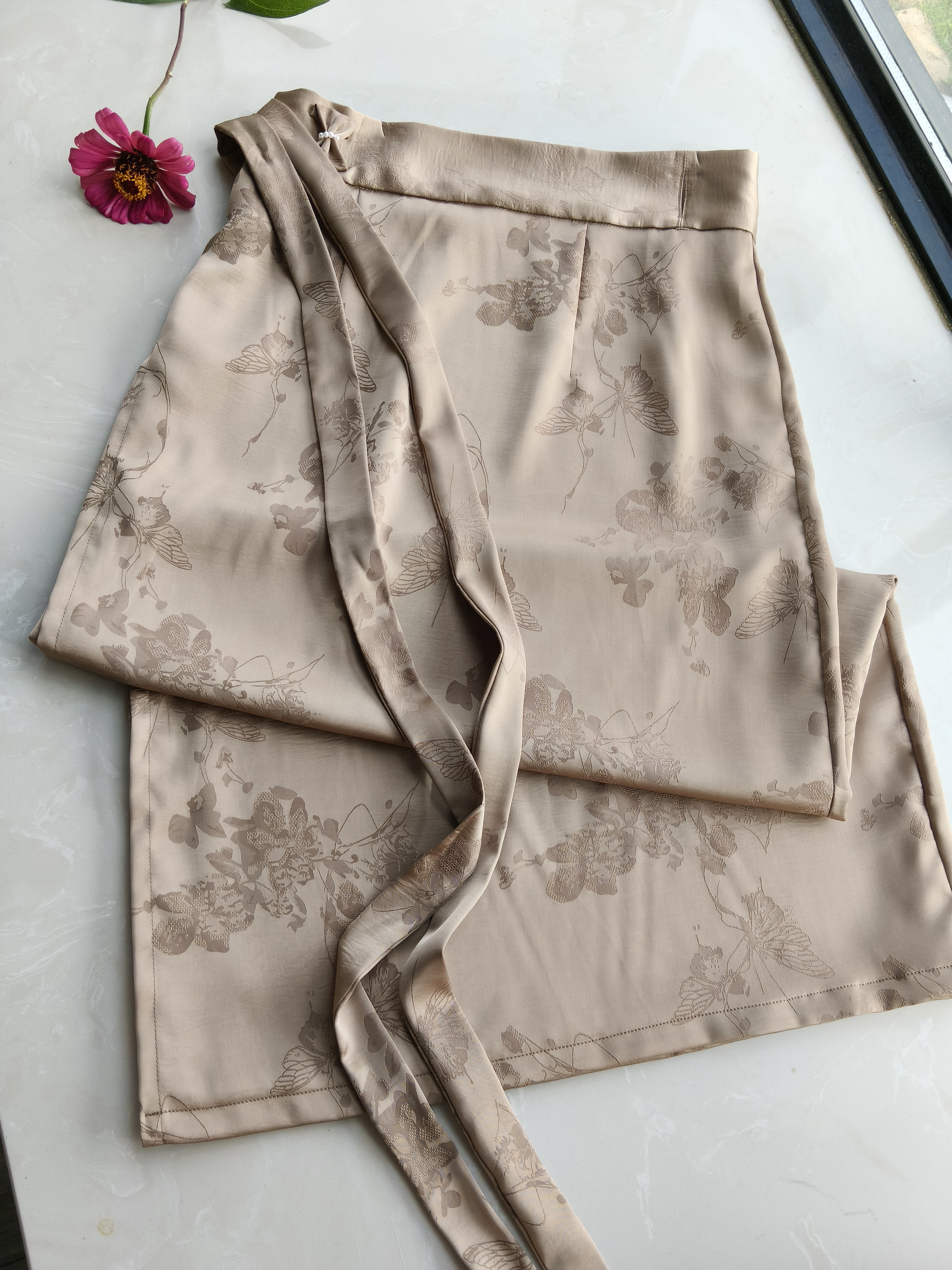 江左阁改良一片式两片裙秋季加口袋日常通勤汉服旋裙