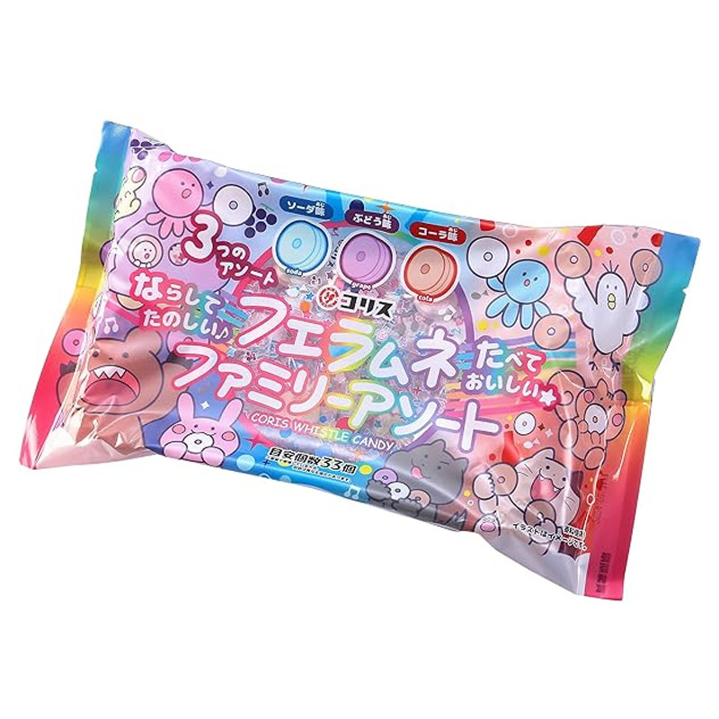 日本coris口哨糖苏打水可乐葡萄三种口味独立包装