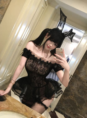 性感纯欲小兔子蕾丝渔网连裤袜