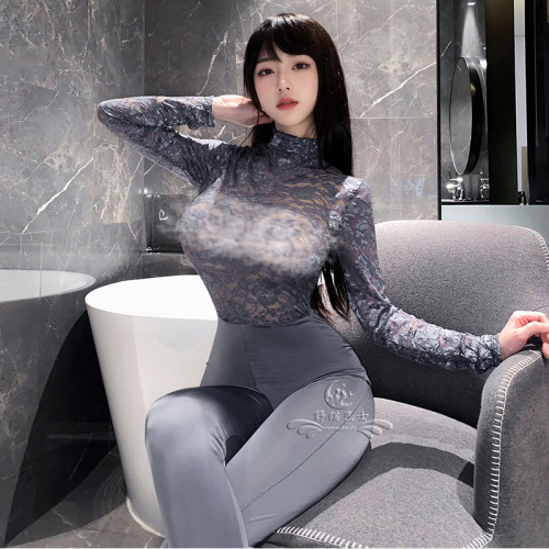 双拉链】性感夜店蕾丝紧身连体衣