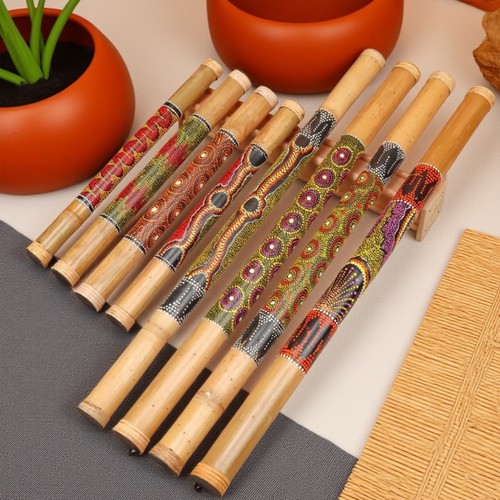 雨棍进口小众拟声音疗乐器竹子雨声器雨声筒雨棒彩绘自然声乐器笛