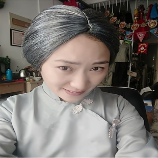 中式古典老奶奶演出服新款江姐服装舞台话剧假发红梅赞民国风2025