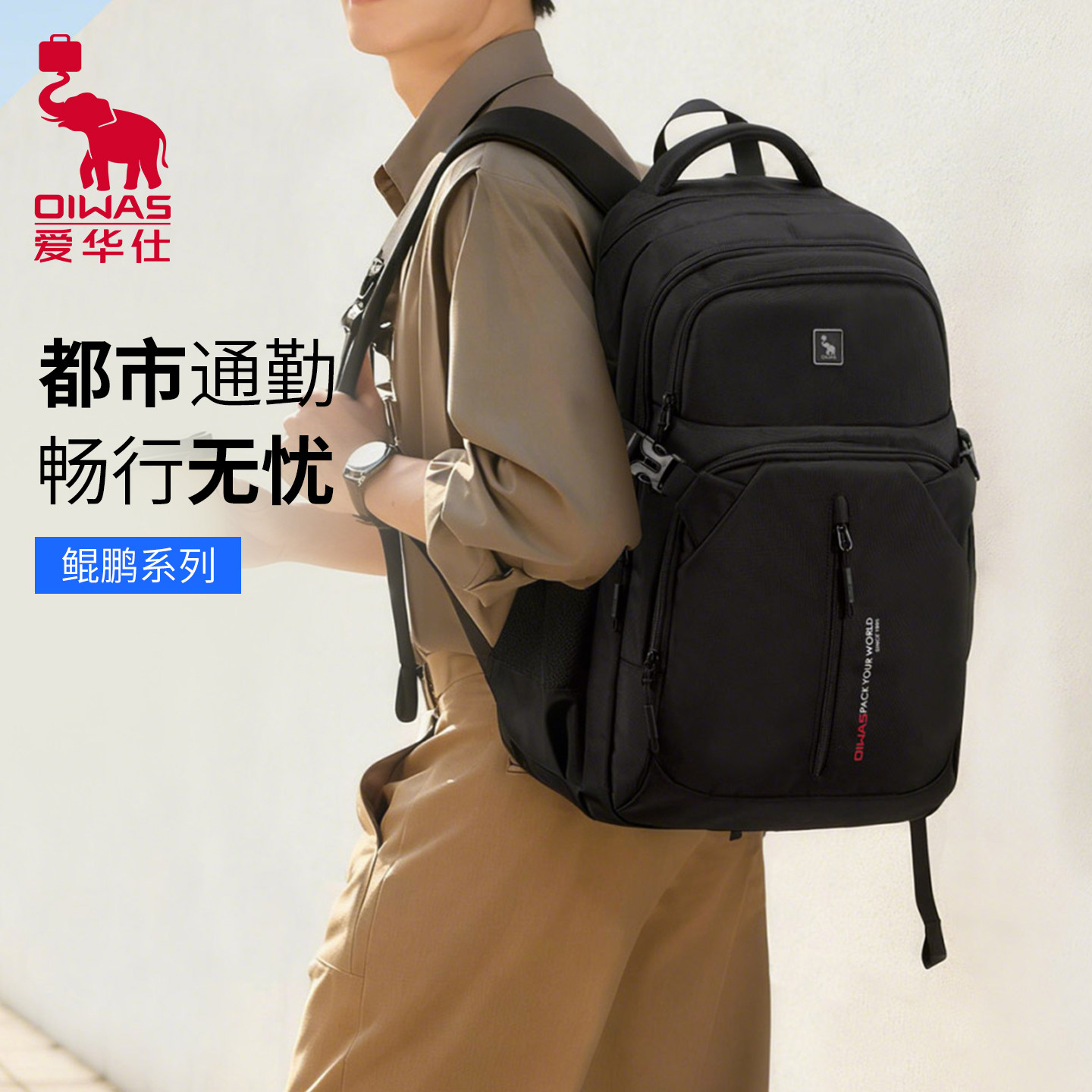 爱华仕鲲鹏系列男士双肩电脑背包图片