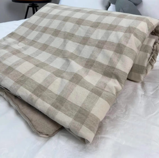 欧标 汉麻纤维填充方格空调被春秋被抑菌透气柔软干爽 汉麻夏被