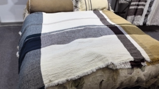 比利时100%纯亚麻条纹凉席｜助眠9支加厚床单抑菌吸汗透气盖毯子