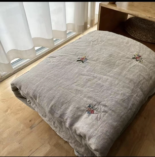 雨露罗布麻被子｜绣花单双人夏凉被空调被抑菌吸汗透气绗缝一体被