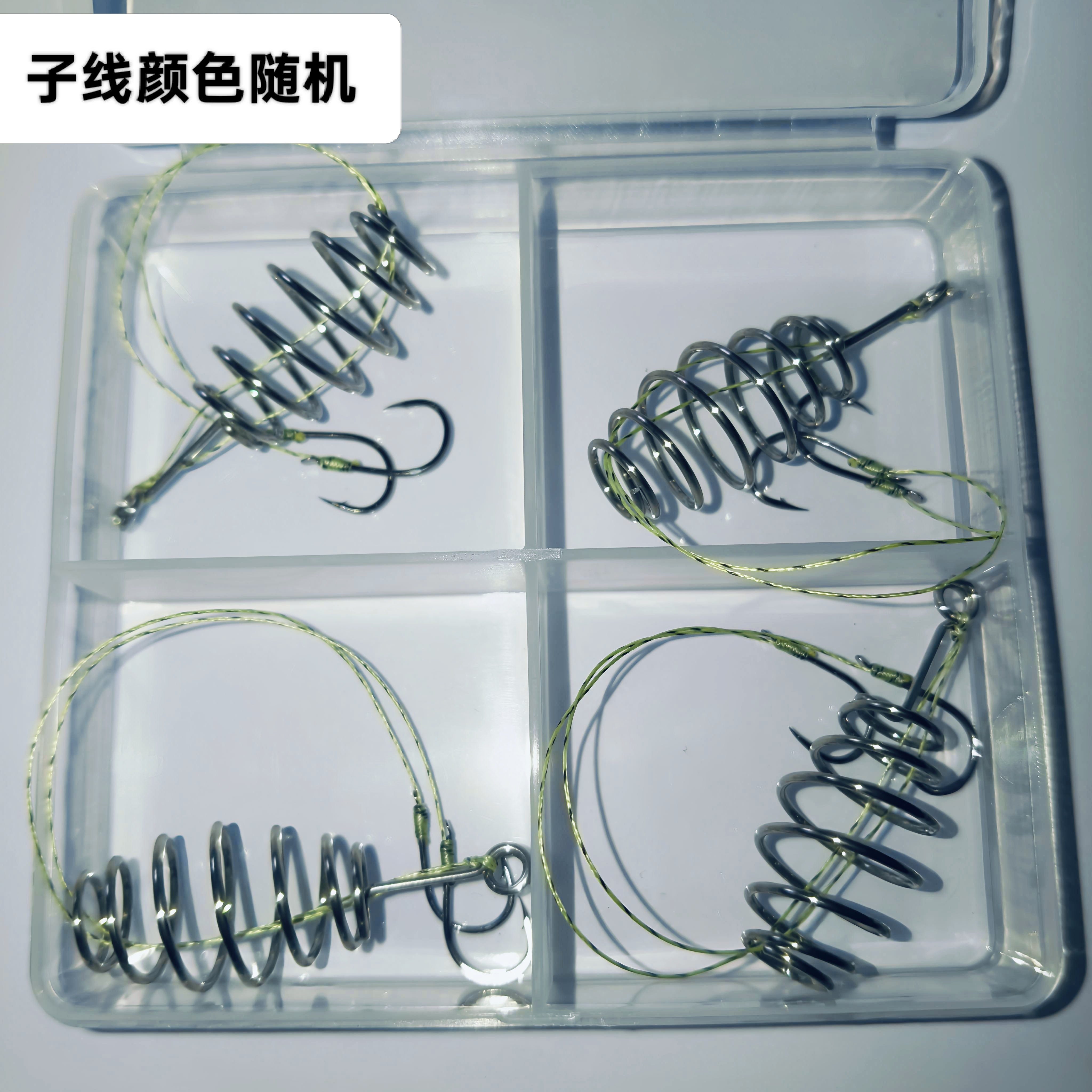 海杆双圈弹簧小爆炸钩弹簧双钩不锈钢弹簧腰鼓弹托饵器