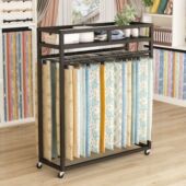 窗帘色卡展示架落地式 家纺布料样布中岛架面料吊卡陈列展示架货架