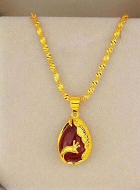 2026新款凤凰红金水波链项坠