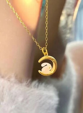 星月兔金色O字链女款项链