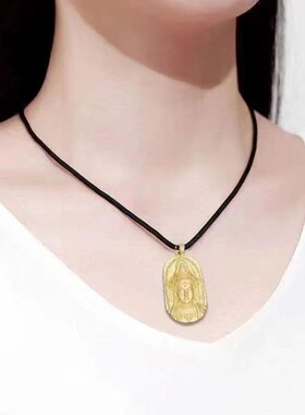 妈祖金色椭圆平安吊坠