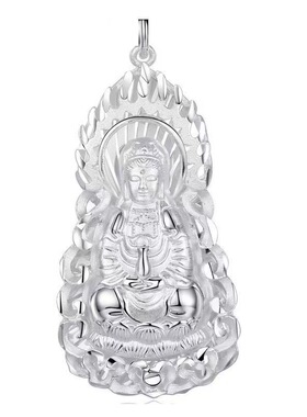 银色观音吊坠潮男民族风