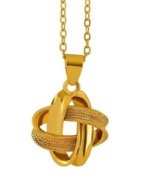 新款同心结金色水波链