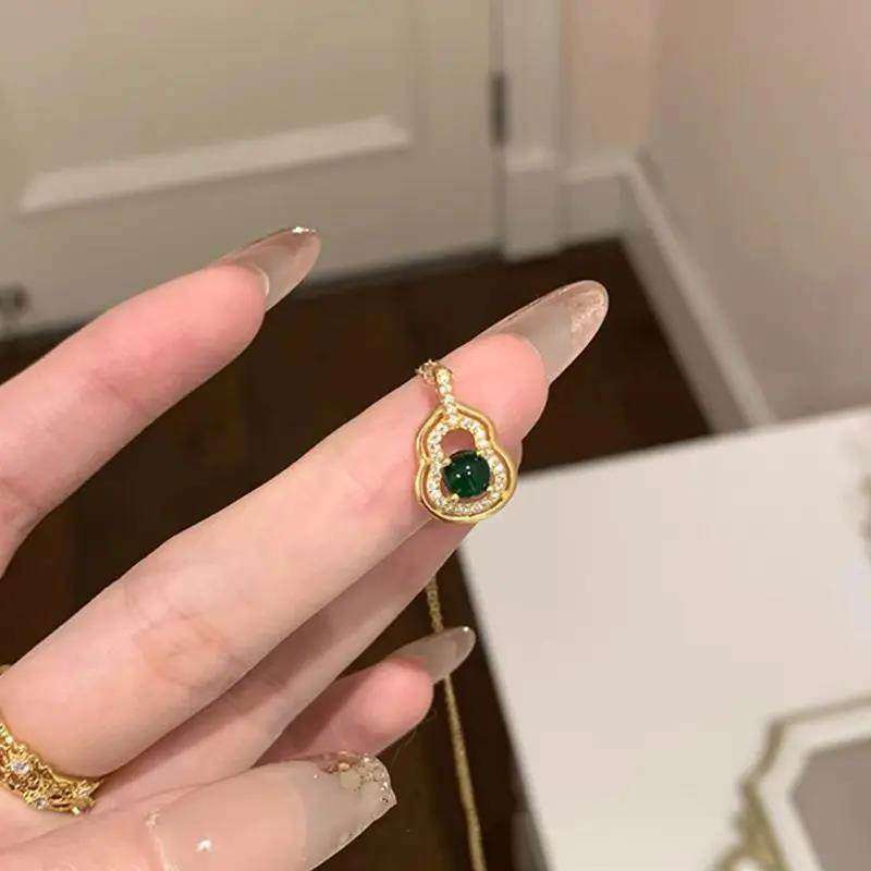 铜合金耳饰 绒毛耳饰金色绿珠葫芦项链新款复古新中式合金不掉色,饰品/流行首饰/时尚饰品新,耳钉,淘宝优惠券,粉丝福利购,淘宝优惠卷