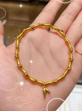 金色竹节手串女士七夕礼物