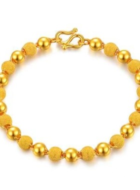 光沙金磨砂珠手链5506