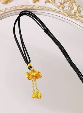 2026新款莲花金色吊坠