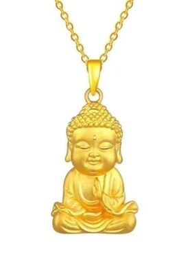 新款如来坐佛金色O字链吊坠