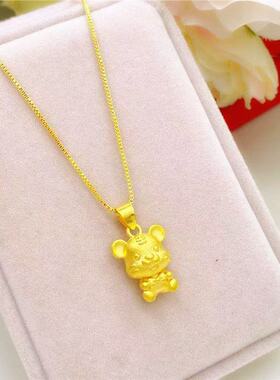 新款蝴蝶结小老虎锁骨链