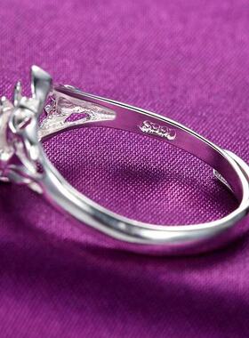 时尚简约玫瑰银戒女24