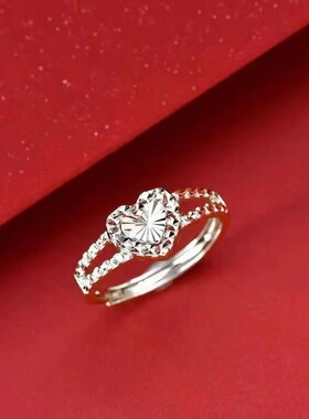 时尚心形活口银戒3151