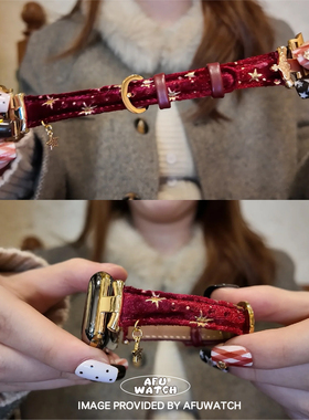 【土星毛绒星星挂坠】适用iWatchS11苹果表带SE秋冬10高级小众女9