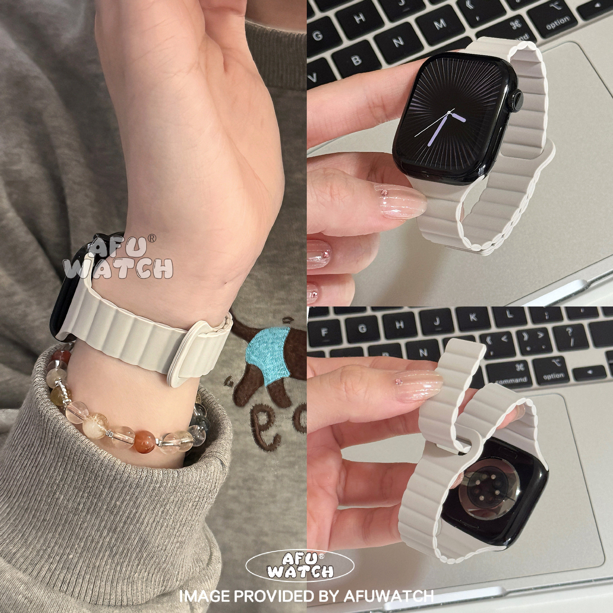 【小巧细款硅胶】适用苹果iwatchS11手表表带磁吸se简约9