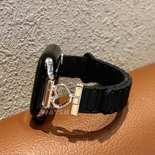 【张婧仪同款爱心】适用iwatchS11苹果表带磁吸9新款简约网红小众
