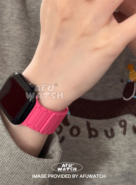 【三株风硅胶】适用iWatch11苹果手表表带夏天透气硅胶女磁吸创意