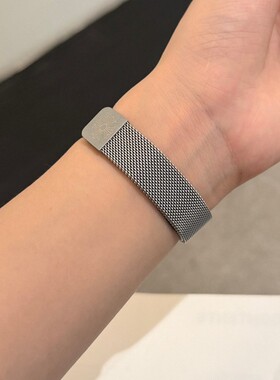 适用iwatchS1098苹果手表带iwatchSE克罗心细米兰尼斯不锈钢金属