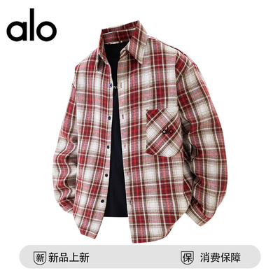 官方奥特莱斯品牌折扣 春季港风男士复古休闲宽松格子长袖衬衫