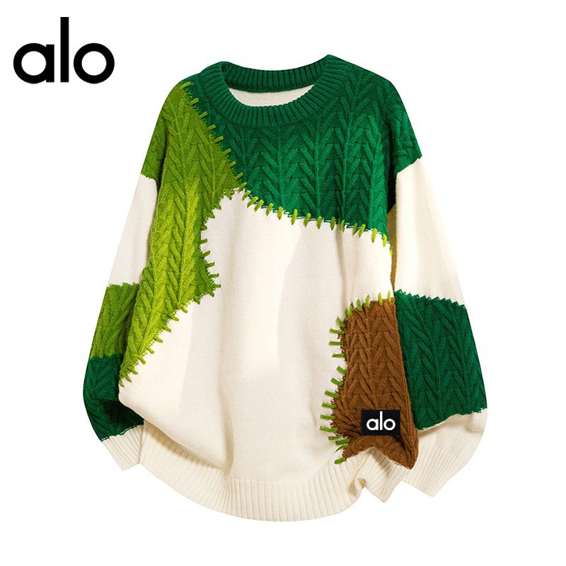 官方奥特莱斯】品牌折扣撞色线衣秋冬季男款宽松针织衫保暖潮毛衣