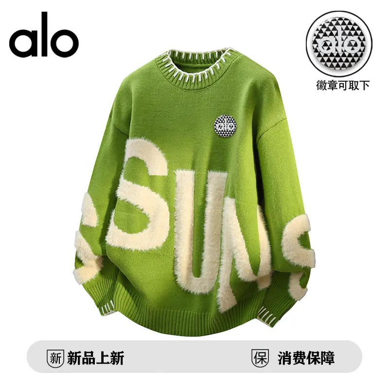 官方奥特莱斯】alo潮牌 提花毛衣男生秋冬季高级感休闲针织打底衫