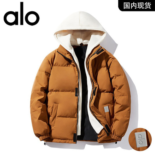 官方奥特莱斯品牌折扣 冬季保暖加绒假两件羽绒服休闲情侣外套