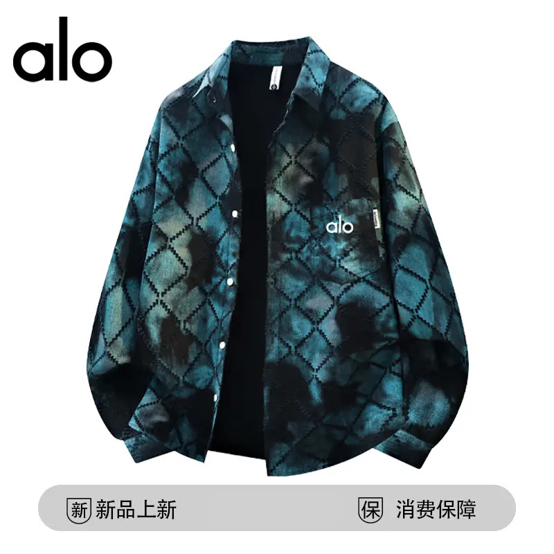 官方奥特莱斯】品牌折扣 秋季潮流扎染菱形美式百搭夹克外套男