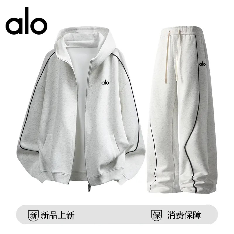 官方奥特莱斯】品牌折扣 美式条纹设计感两件套秋季运动休闲套装