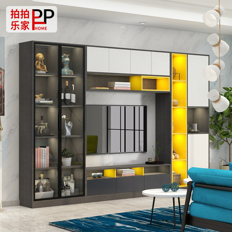 现代简约玻璃电视柜组合感应灯客厅展示柜酒柜北欧轻奢电视组合柜|ruв категории жилой мебели, кабинет, телевизионный шкаф - от Buy2taobao.com для оказания профессиональной услуги покупки агента Taobao