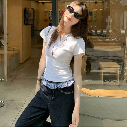 2026多巴胺修身圆领短袖女T恤女