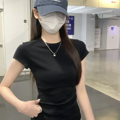 2026夏季miu系辣妹修身短袖T恤女