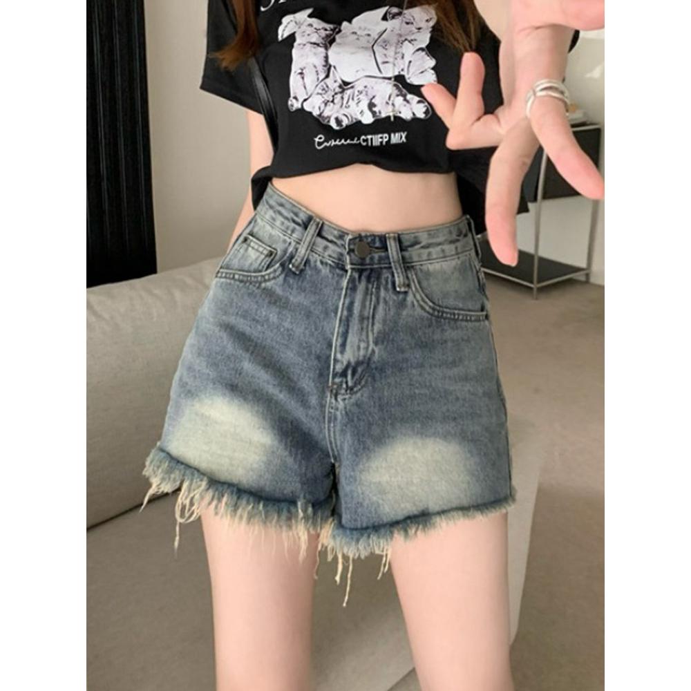 阔脚裤短裤薄款牛仔布夏季百搭