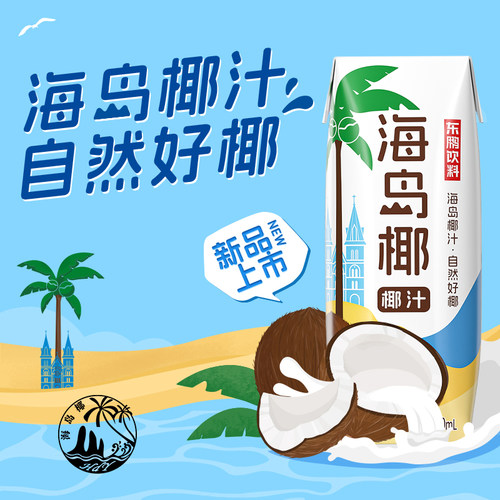 海岛椰椰汁植物蛋白饮料250ml*24盒