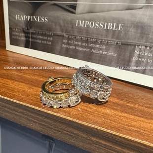 SHANCAI | 满钻可拆分组合土星戒指锆石两戴指环叠戴单戴两用戒指
