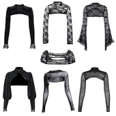 鬼妍JAZZ女团打歌服暗黑哥特风长袖 小众上衣 个性 蕾丝罩衫 系扣开衫