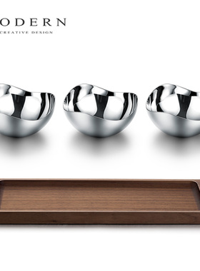 摩登MODERN轻奢胡桃木干果盘家用茶几家用零食碗创意坚果盘茶托盘