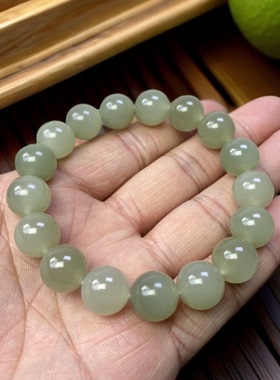 和田玉青海料晴水手串玉质细腻油润颜色干净尺寸12mm男女同款送礼