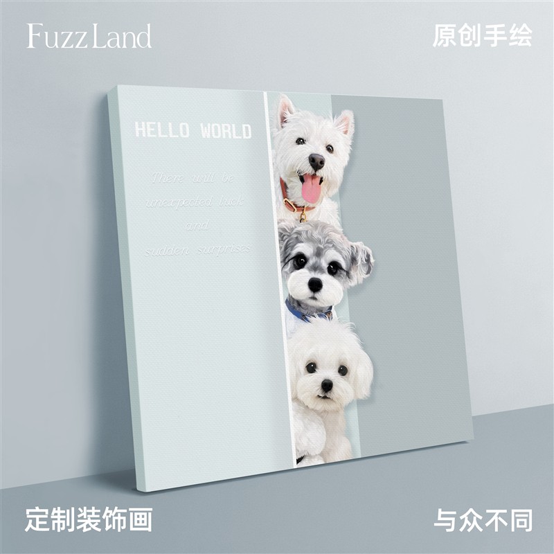 Fuzz宠物定制周边原创设计装饰画 画挂画 画油画 画布艺术微喷猫图片
