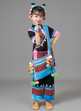 第十三届小荷风采金奖放学路上拉祜娃儿童少数民族演出表演舞蹈服