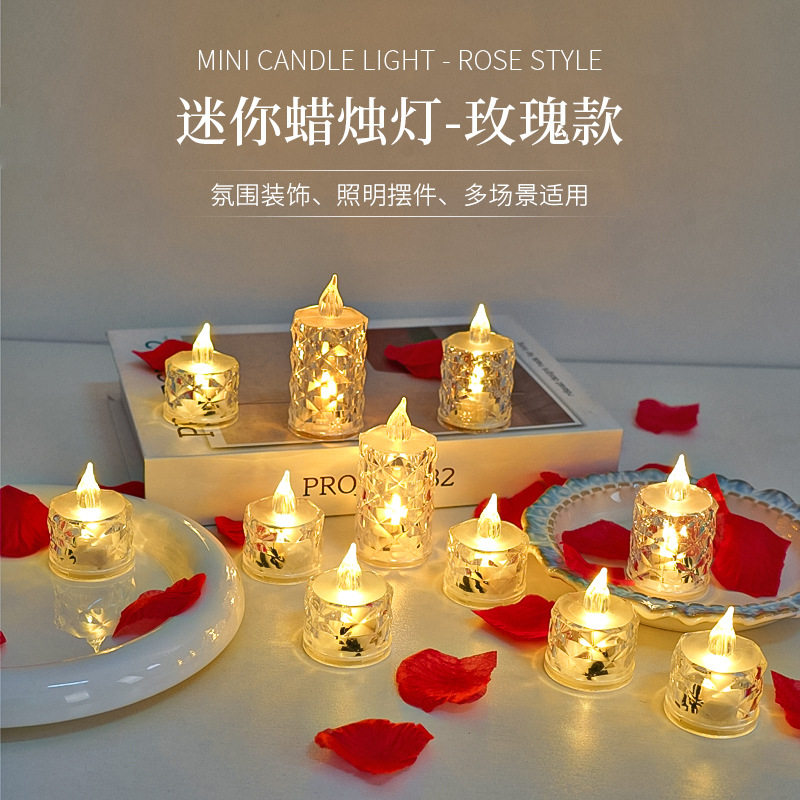 蜡烛氛围灯led电子生日求婚表白室内房间场景布置道具仿真装饰灯