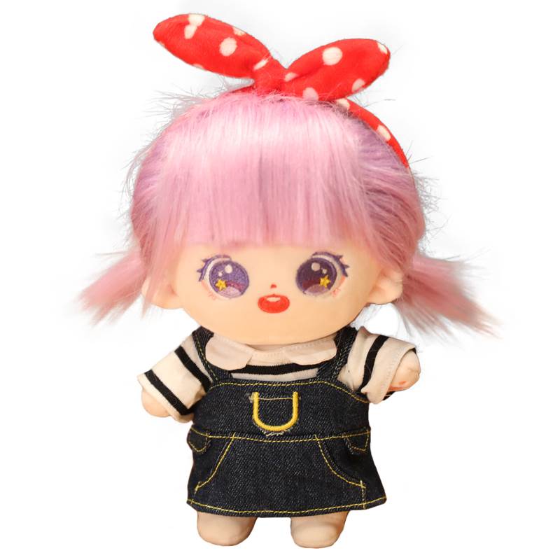 棉属花娃娃公仔无性2玩0cm裸娃衣服炸毛小女孩布洋娃娃玩偶毛绒具