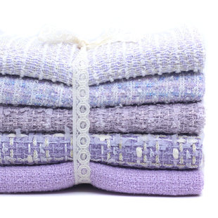 浅紫色系小香风圈圈呢粗花呢 春秋粗纺外套面料 娃衣手工DIY布料